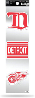 Detroit Red Wings 3pc Retro Spirit Decals Premium Throwback Stickers