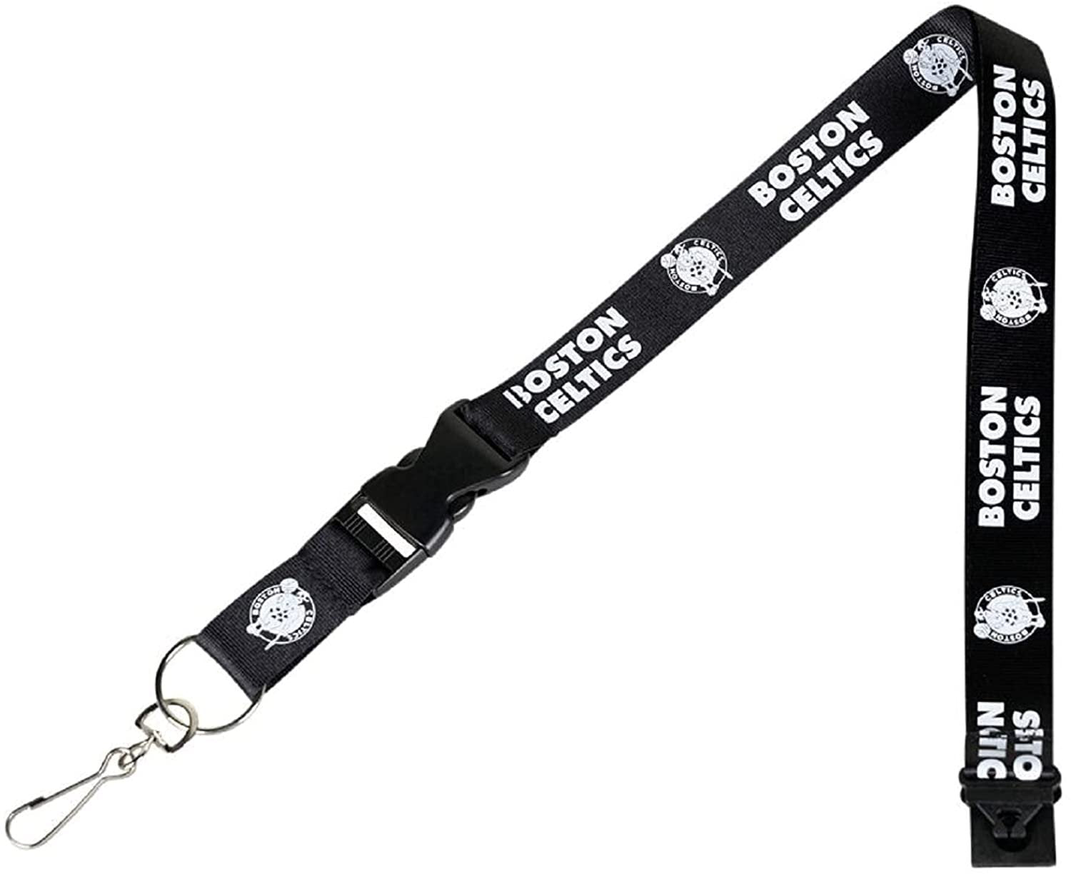 Boston Celtics Lanyard Keychain BLACKOUT Design Premium 2-sided Breakaway Clip Basketball