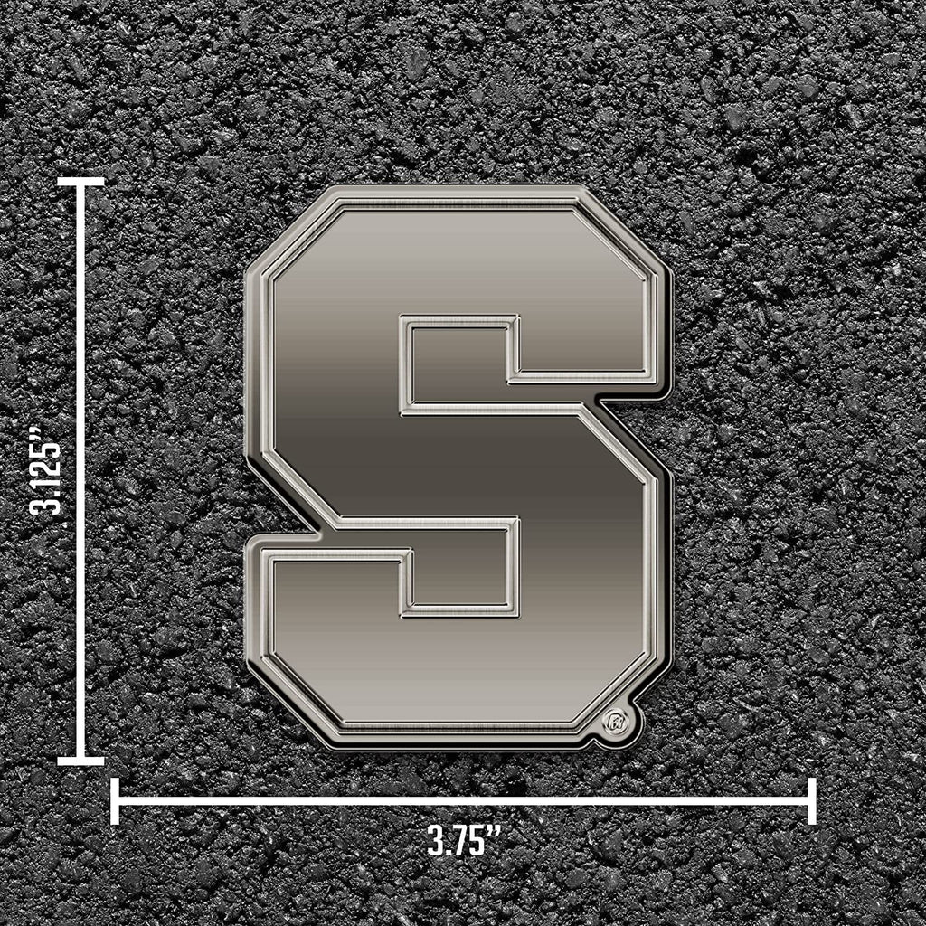 Syracuse University Orange Solid Metal Auto Emblem Antique Nickel for Car/Truck/SUV