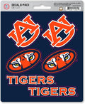 Auburn University Tigers 6-Piece Decal Sticker Set, 5x6 Inch Sheet, Gift for football fans for any hard surfaces around home, automotive, personal items