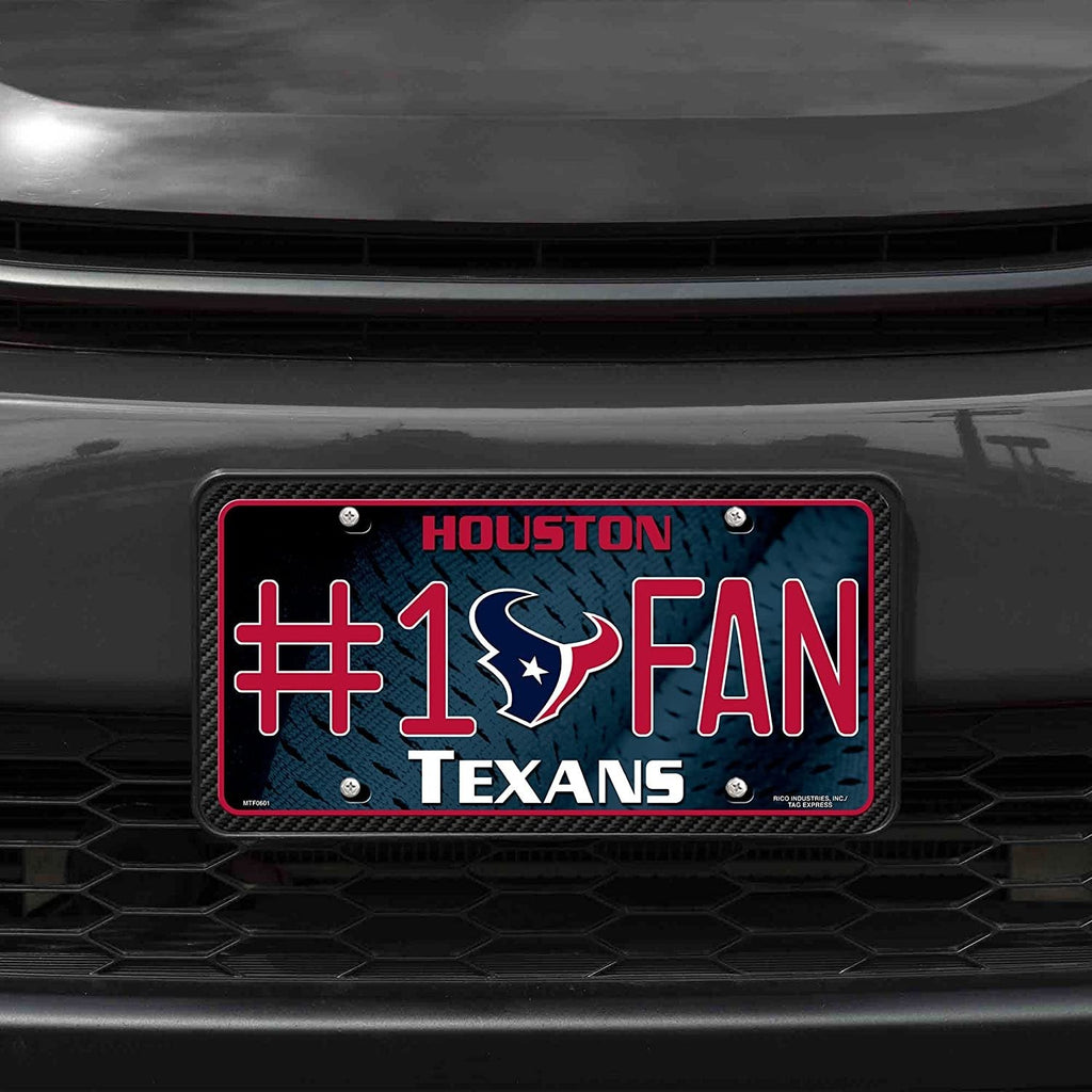 Houston Texans #1 Fan Metal License Plate Tag Aluminum Novelty 12x6 Inch
