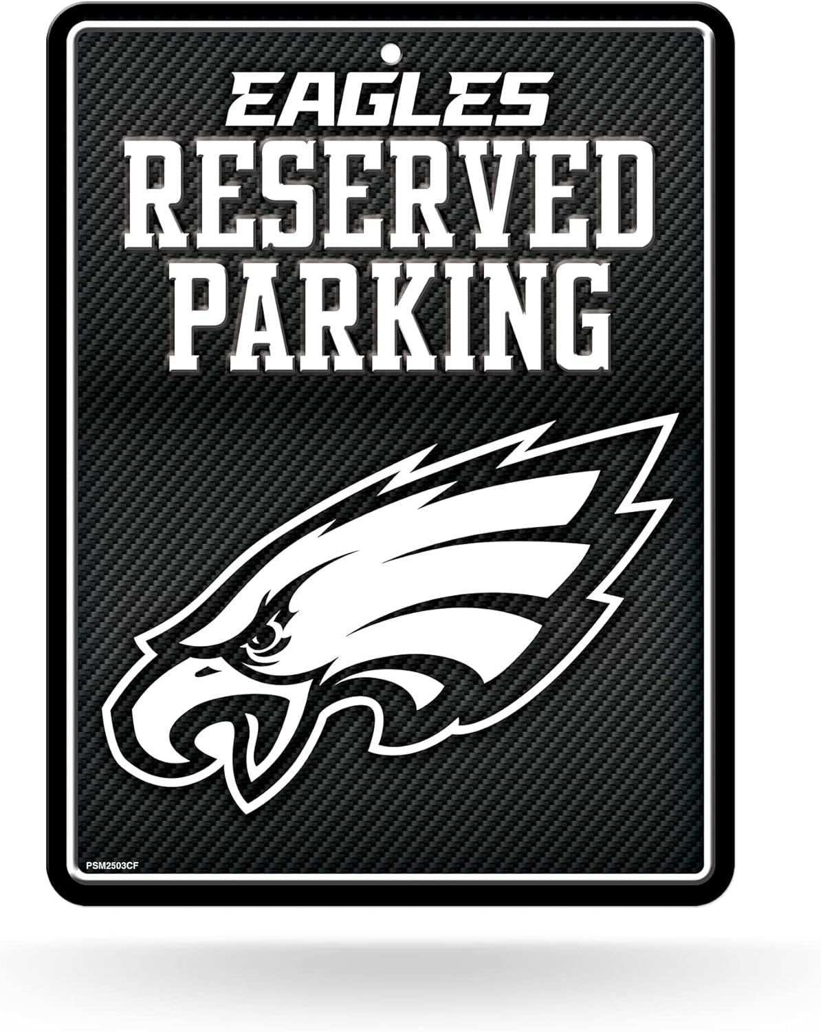Rico Industries NFL Football Philadelphia Eagles Carbon Fiber 8.5" x 11" Carbon Fiber Metal Parking Sign - Great for Man Cave, Bed Room, Office, Home Décor