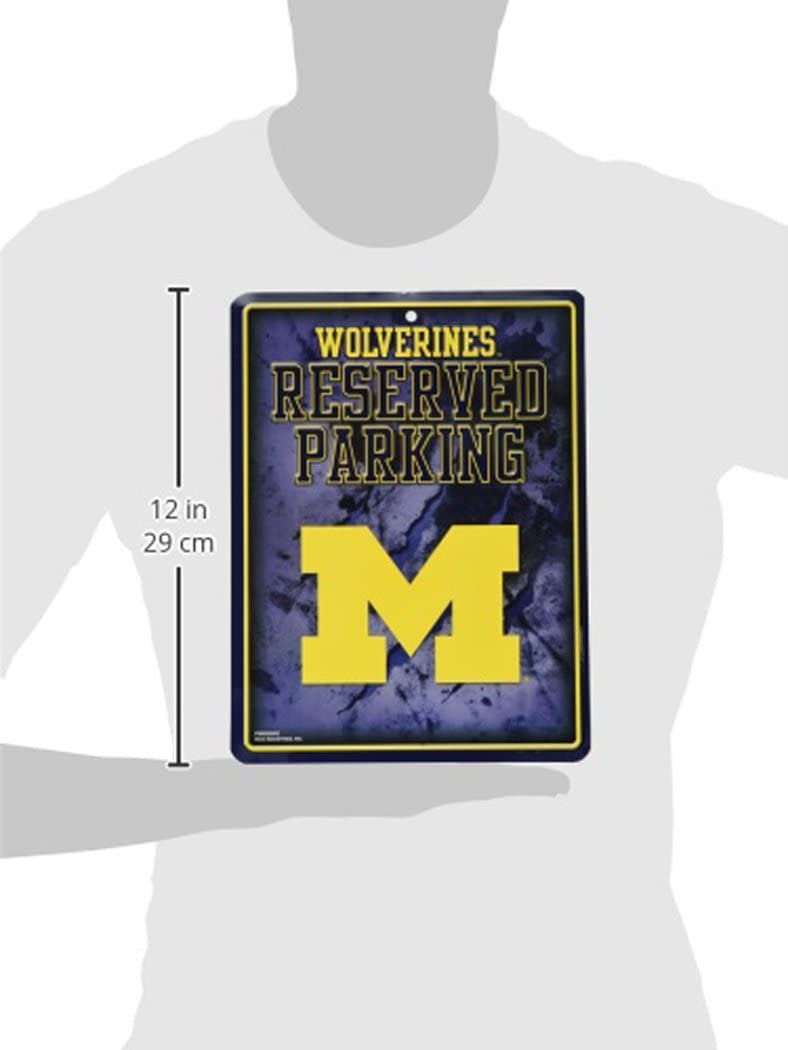 University of Michigan Wolverines Metal Parking Novelty Wall Sign 8.5 x 11 Inch