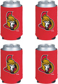Ottawa Senators 4-Pack of 12oz Drink Can Cooler Insulated Neoprene Beverage Holder, Logo Design