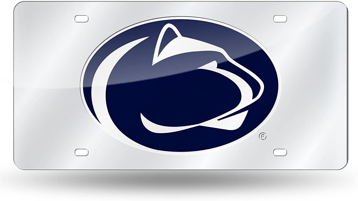 Penn State University Nittany Lions Premium Laser Cut Tag License Plate, Mirrored Acrylic Inlaid, 12x6 Inch