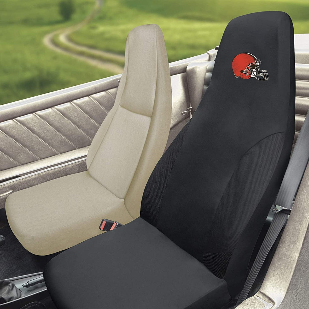Cleveland Browns Embroidered Seat Cover, Black, 20"x48"