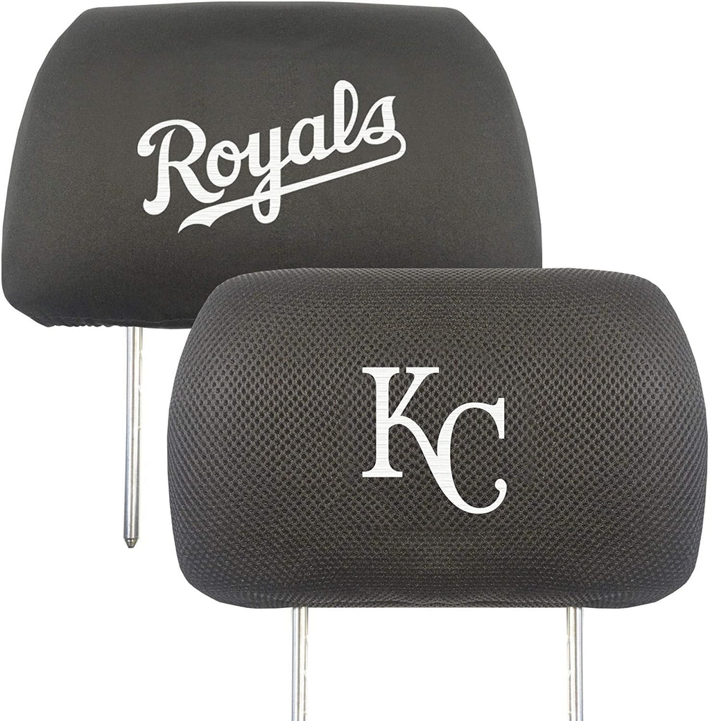 Kansas City Royals Pair Premium Embroidered Auto Head Rest Covers Black Elastic