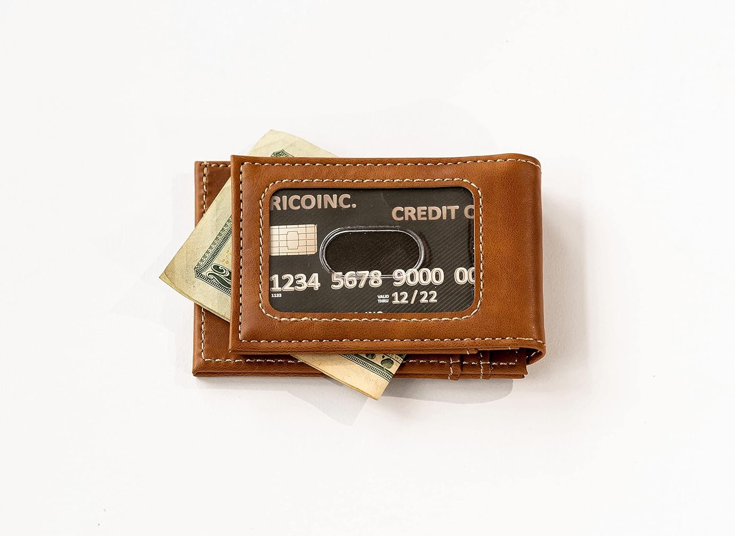 Rico Industries NFL Pittsburgh Steelers Premium Laser Engraved Vegan Brown Leather Front Pocket Wallet - Compact and Slim yet Sturdy Design - Perfect to Show Your Team Pride or Gift