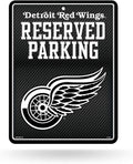 Detroit Red Wings Metal Parking Novelty Wall Sign 8.5 x 11 Inch Carbon Fiber Design