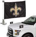 FANMATS 61874 New Orleans Saints Ambassador Car Flags - 2 Pack Mini Auto Flags, 4in X 6in, Perfect for Hood or Trunk
