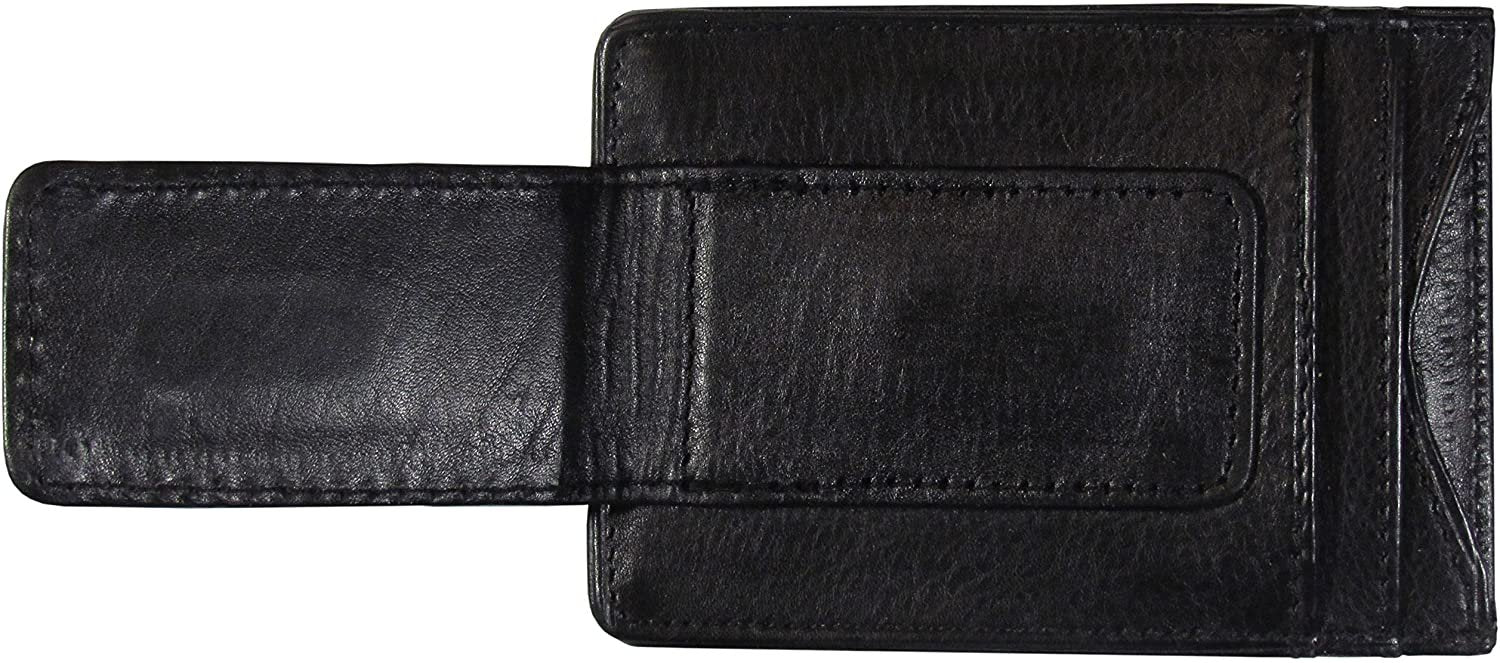 Arizona Cardinals Black Leather Wallet, Front Pocket Magnetic Money Clip, Printed Logo