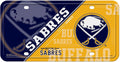 Buffalo Sabres Metal Auto Tag License Plate, Split Design, 6x12 Inch
