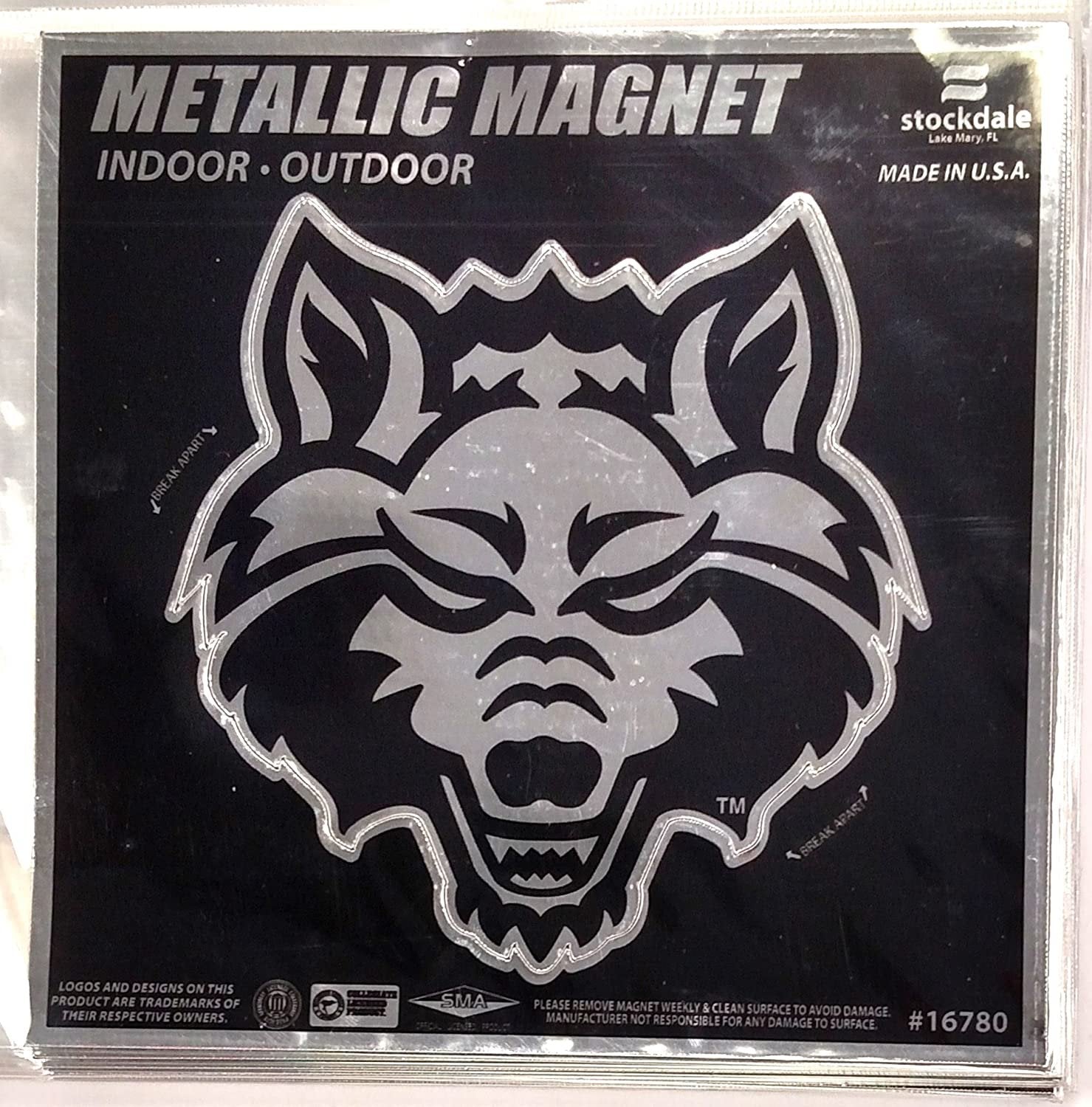 Arkansas State University Red Wolves 6 Inch Magnet Metallic Shimmer Design