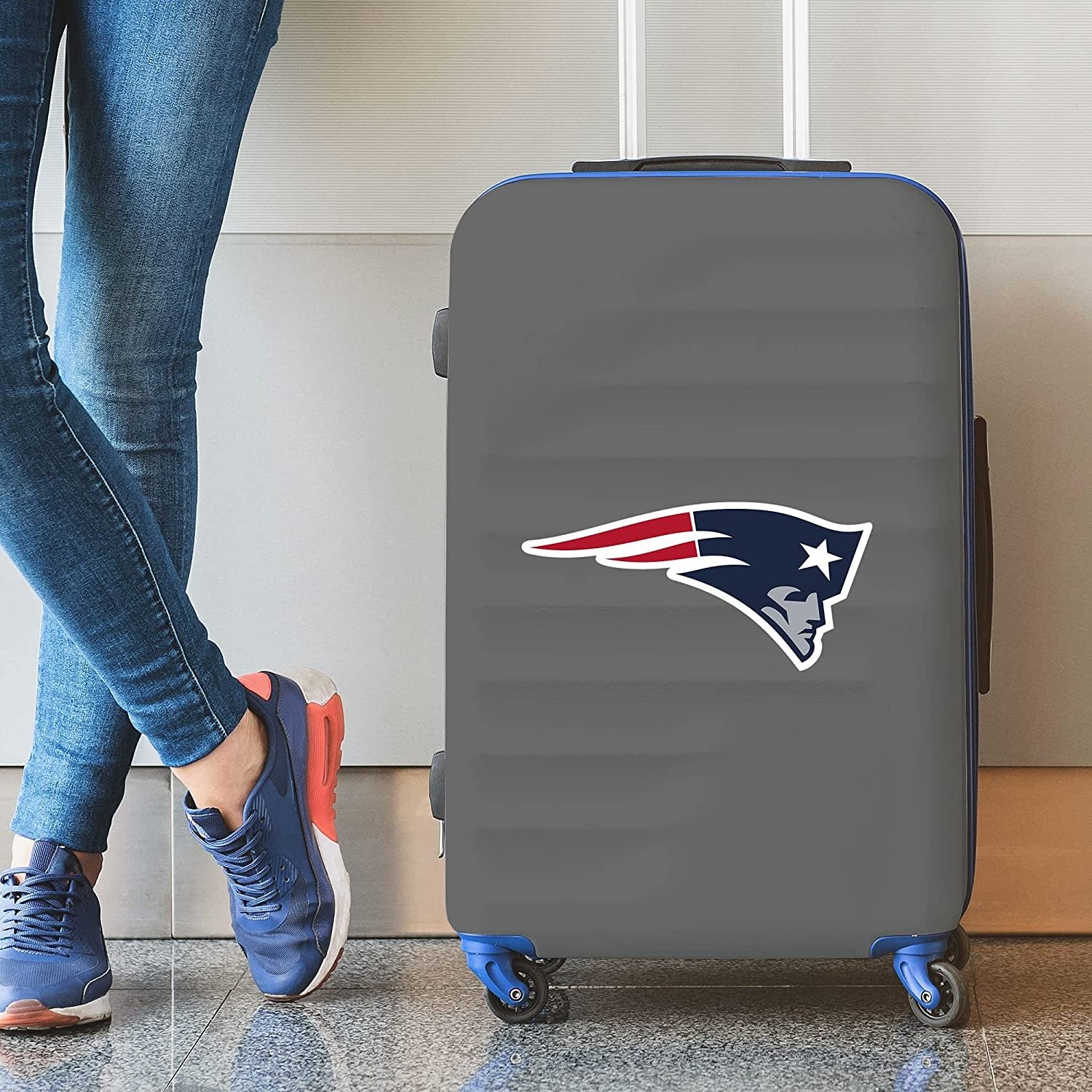 New England Patriots Decal Sticker 8 Inch All Surface Full Adhesive Backing, Logo Design, Die Cut