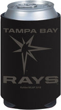 Tampa Bay Rays 2-Pack Black Tonal CAN Beverage Insulator Neoprene Holder Cooler Baseball