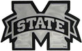 Mississippi State University Bulldogs Auto Emblem, Plastic Molded, Silver Chrome Color, Raised 3D Effect, Adhesive Backing