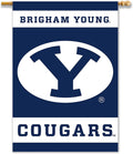 Brigham Young University Cougars BYU Premium 2-Sided Banner Flag, 28x40 Inch, Sleeve at Top for Accepting Pole, Display Pole Sold Seperately