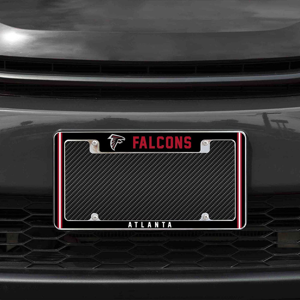 Atlanta Falcons Metal License Plate Frame Chrome Tag Cover Alternate Design 6x12 Inch