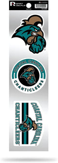 Rico Industries NCAA Coastal Carolina Chanticleers 3-Piece Retro Spirit Decals