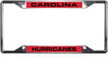 Carolina Hurricanes Metal License Plate Frame Chrome Tag Cover, Laser Acrylic Mirrored Inserts, 12x6 Inch