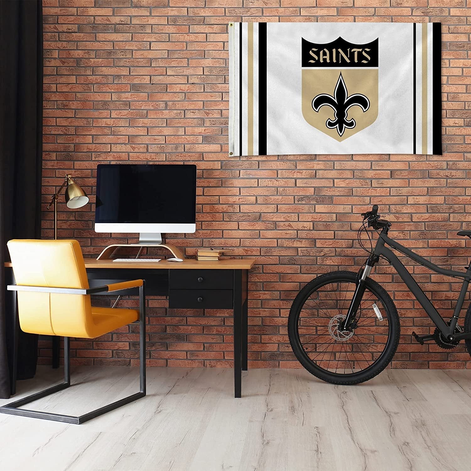 Rico Industries NFL New Orleans Saints 3' x 5' (1967-1984 W Shield Logo) Banner Flag - Single Sided - Indoor or Outdoor - Home Décor