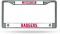 University of Wisconsin Badgers Premium Metal License Plate Frame Chrome Tag Cover, 12x6 Inch