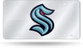 Seattle Kraken Premium Laser Cut Tag License Plate, Mirrored Acrylic Inlaid, 12x6 Inch