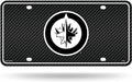Winnipeg Jets Metal Tag License Plate, Carbon Fiber Design, Premium Aluminum, 12x6 Inch