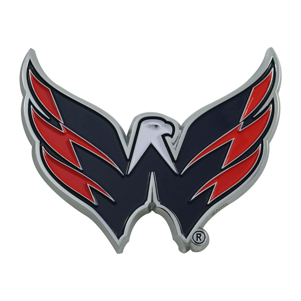 Washington Capitals Solid Metal Raised Auto Emblem Decal, Adhesive Tape Backing