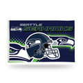 Seattle Seahawks Premium 3x5 Feet Flag Banner, Helmet Design, Metal Grommets, Outdoor Use, Single Sided
