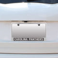 Carolina Panthers Chrome Metal License Plate Tag Cover, Carbon Fiber Design, 12x6 Inch