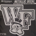 Wake Forest Demon Deacons 6 Inch Decal Sticker, Metallic Chrome Shimmer Design, Vinyl Die Cut, Auto Home