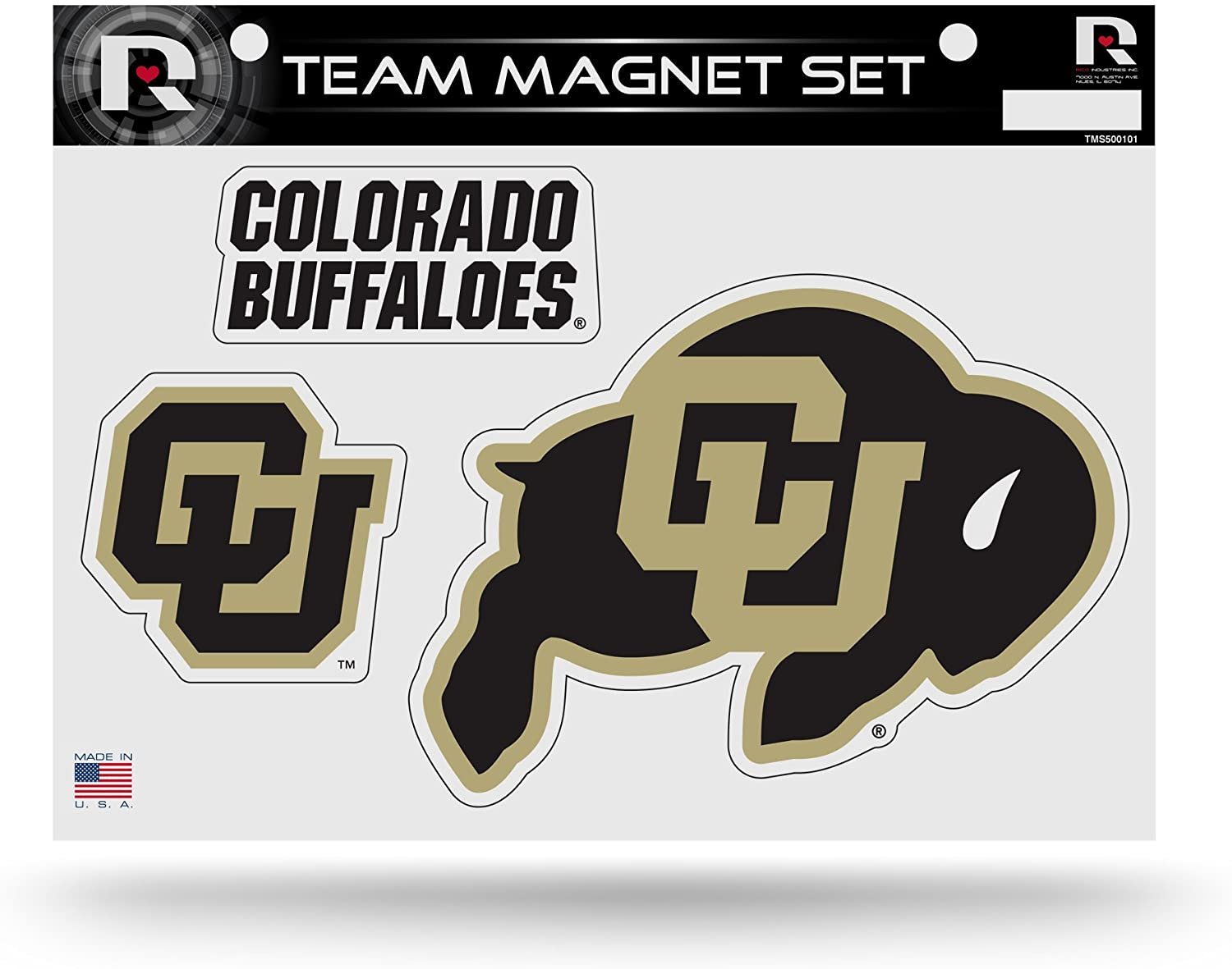 Rico Industries NCAA Colorado Buffaloes Die Cut Team Magnet Set Sheet, 8.5 x 11-"