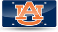 Auburn University Tigers Premium Laser Cut Tag License Plate, Blue, Mirrored Acrylic Inlaid, 12x6 Inch