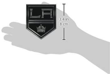 Los Angeles Kings Auto Emblem, Silver Chrome Color, Raised Molded Shape Cut Plastic, Adhesive Tape Backing