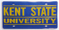 Kent State University Golden Flashes Premium Laser Cut Tag License Plate, Script Design, Mirrored Acrylic Inlaid, 12x6 Inch