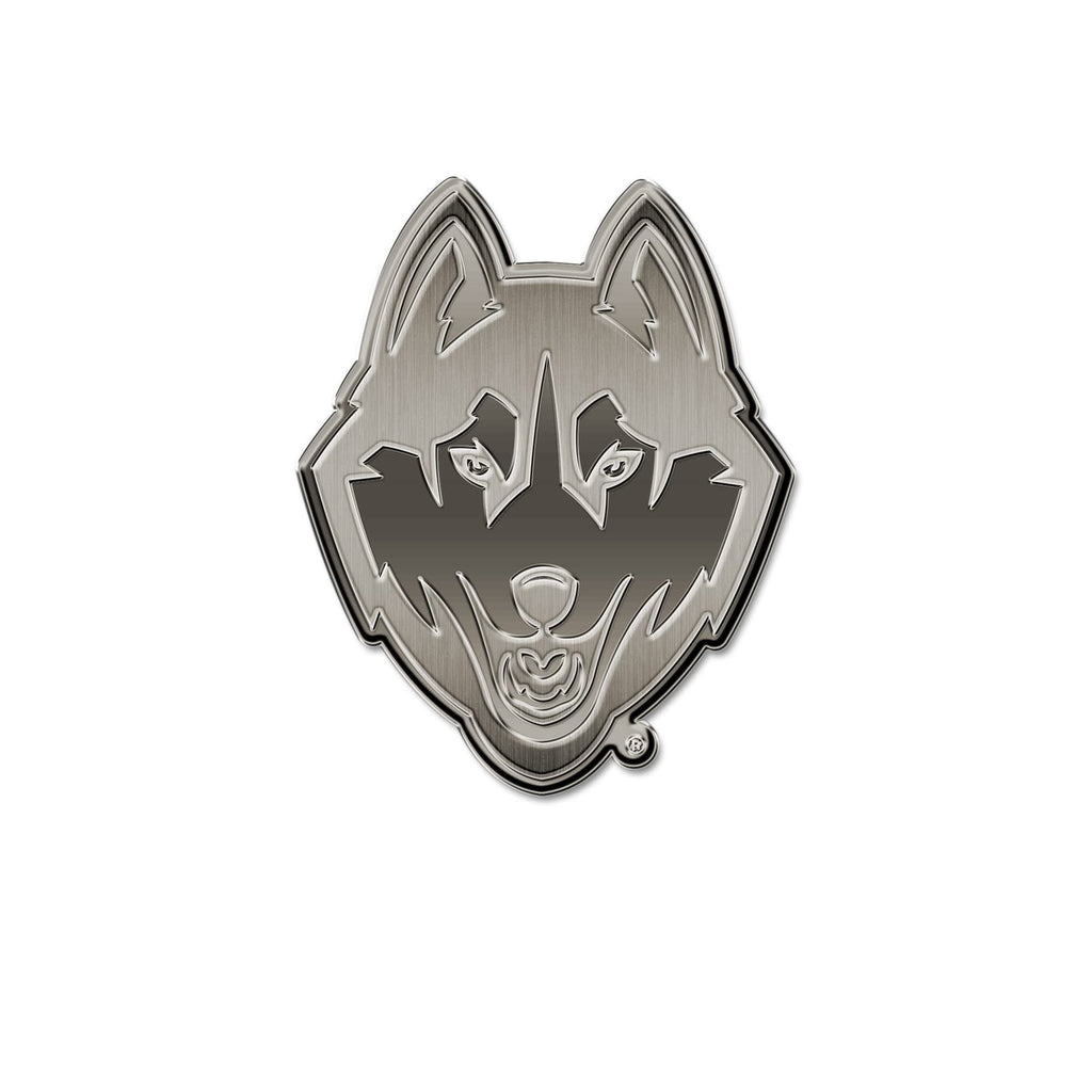 Rico Industries NCAA Connecticut Huskies Antique Auto Emblem Antique Nickel Auto Emblem for Car/Truck/SUV