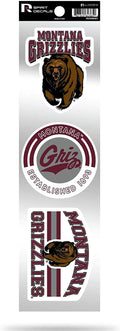 Montana Grizzlies Triple Retro Throwback Spirit Decals Flat Vinyl Auto Home Sticker Sheet University of