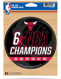 Chicago Bulls 6X Time Champions 5" Decal Sticker Flat Vinyl Auto Emblem Basketball