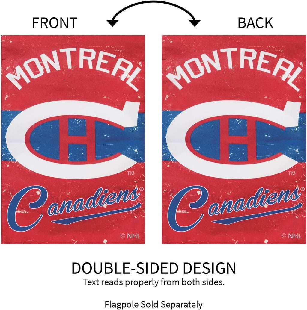 Montreal Canadiens Premium Linen Banner Flag Double Sided 28x44 Inch Vintage Logo Design Outdoor