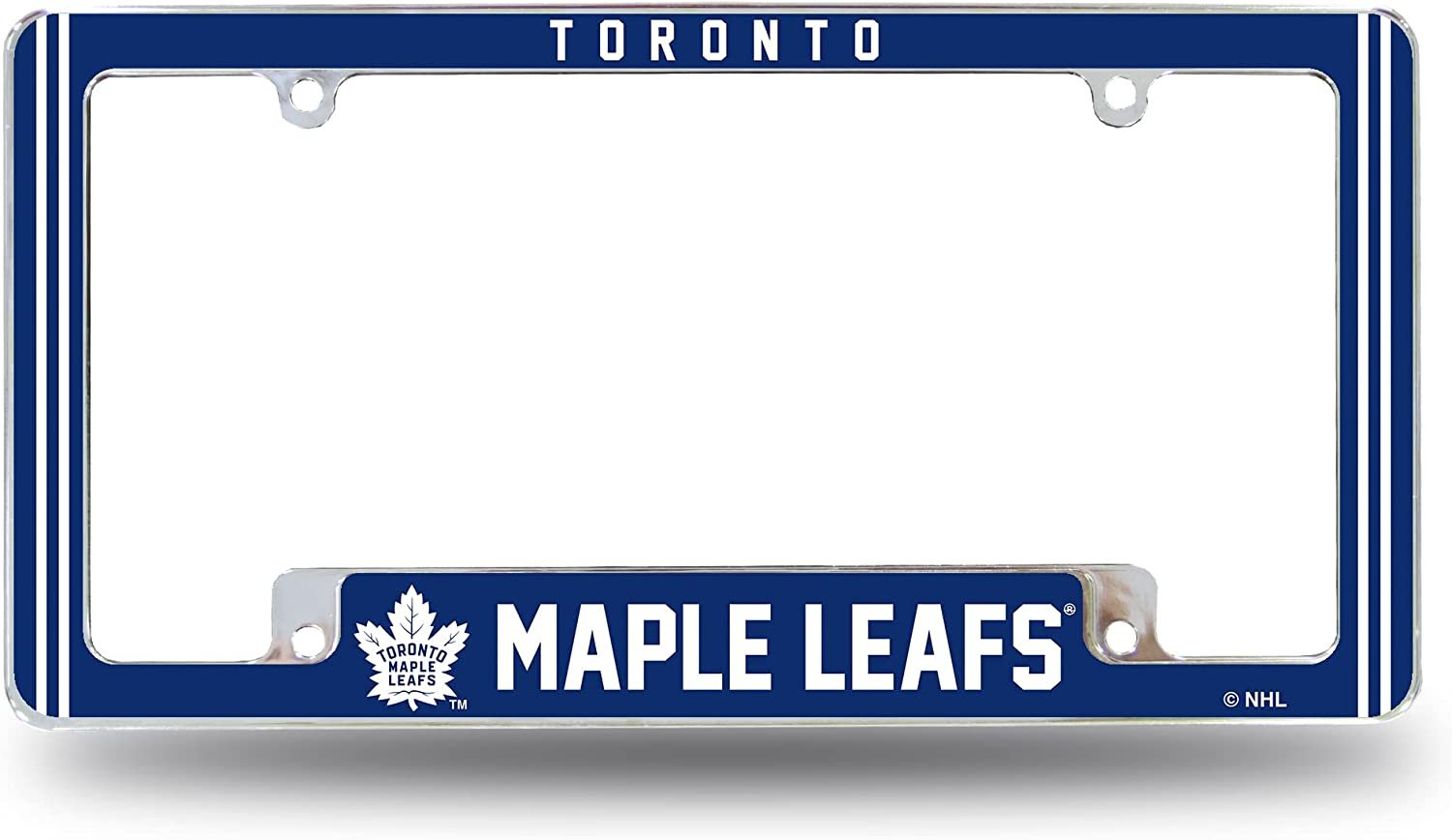 Toronto Maple Leafs Metal License Plate Frame Chrome Tag Cover Alternate Design 6x12 Inch