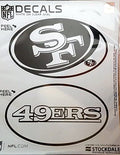 San Francisco 49ers 2-Piece White and Clear Euro Decal Sticker Set, 4x2.5 Inch Each