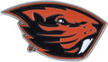Oregon State University Beavers Premium Solid Metal Raised Auto Emblem, Team Color, Shape Cut, Adhesive Backing