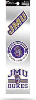 James Madison Dukes JMU Triple Retro Throwback Spirit Decals Flat Vinyl Auto Home Sticker Sheet University of