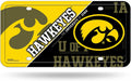 University of Iowa Hawkeyes Metal Auto Tag License Plate, Split Design, 6x12 Inch