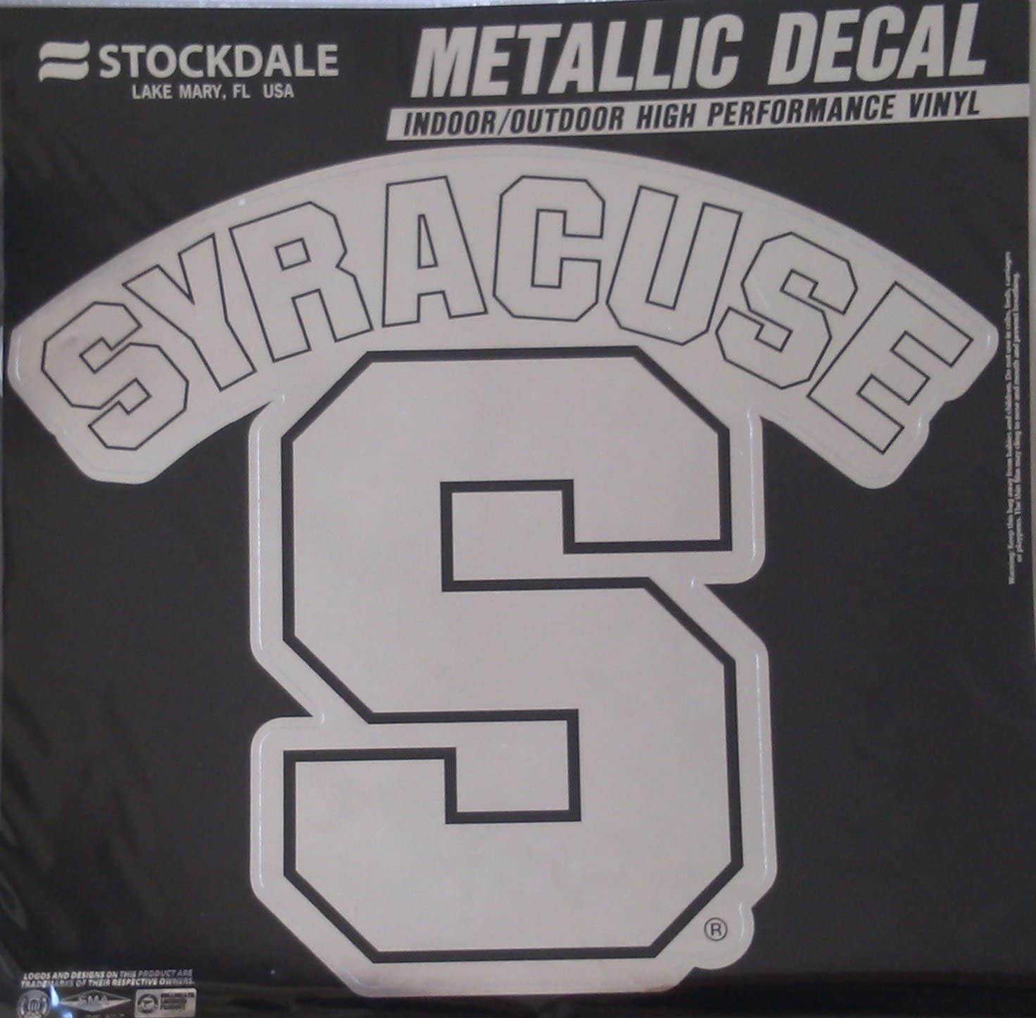 Syracuse University Orange 12 Inch Decal Sticker, Metallic Chrome Shimmer Design