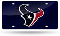 Houston Texans Premium Laser Cut Tag License Plate, Blue Mirrored Acrylic Inlaid, 12x6 Inch