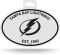 NHL Rico Industries Black and White Team Logo Oval Sticker, Tampa Bay Lightning , 6 x 4.45-inches