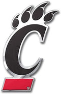 University of Cincinnati Bearcats Auto Emblem, Aluminum Metal, Embossed Team Color, Raised Decal Sticker, Full Adhesive Backing