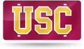 University of Southern California Trojans USC Laser Cut Tag License Plate, Red Mirrored Acrylic Inlaid, 12x6 Inch
